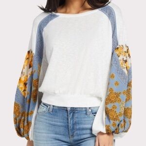 Free People Casual Clash Waffle Knit Top
